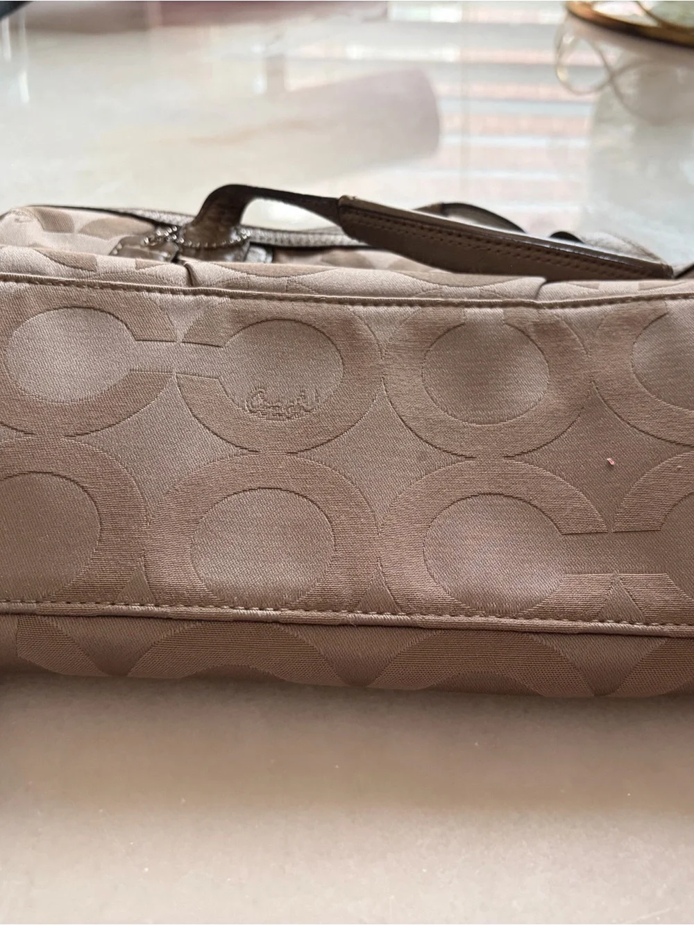 Coach Taupe Signature Satchel
